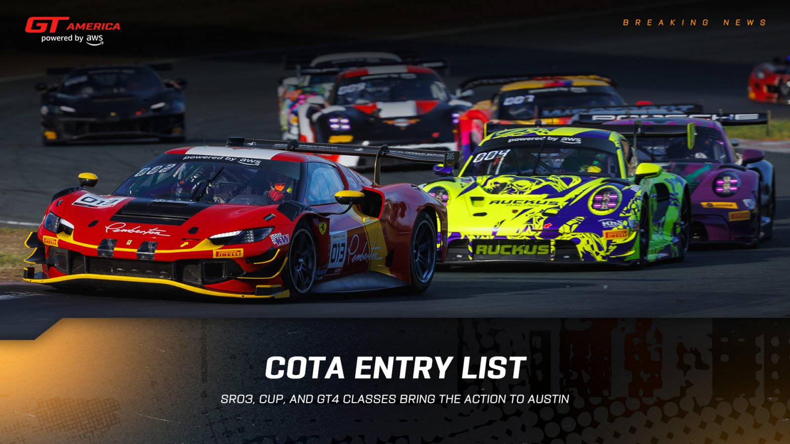 GT America Powered by AWS Heads to COTA for High-Stakes Sprint Rodeo