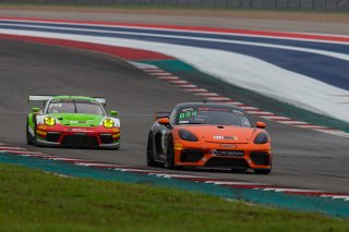 #619 Porsche 718 Cayman GT4 CS MR of Alain Stad, Stephen Cameron Racing, GT America powered by AWS, GT4, SRO, Circuit of The Americas, Austin, TX, April May 2021. | Sarah Weeks/SRO             