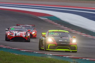 #120 Porsche 718 Cayman GT4 CSMR of Adam Adelson, Premier Racing, GT America powered by AWS, GT4, SRO, Circuit of the Ameericas, Austin, TX, April May, 2021. | Sarah Weeks/SRO             