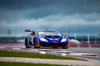 #14 Lamborghini Huracan GT3 of James Sofronas, GMG Racing, GT America Powered by AWS, SRO3, Circuit of the Americas, Austin, TX, April May, 2021. | Fabian Lagunas/SRO