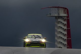#120 Porsche 718 Cayman GT4 CSMR of Adam Adelson, Premier Racing, GT America powered by AWS, GT4, SRO, Circuit of the Ameericas, Austin, TX, April May, 2021. | SRO Motorsports Group