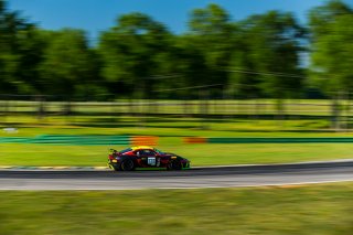 #120 Porsche 718 Cayman GT4 CS MR of Adam Adelson, Premier Racing, GT America Powered by AWS, GT4, SRO America, Virginia International Raceway, Alton, VA, June 2021. | Fabian Lagunas/SRO