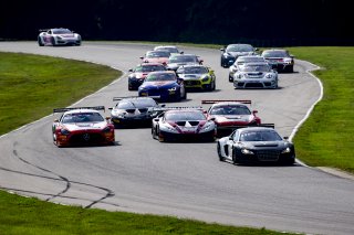 #27 Audi R8 LMS GT3 of Jason Daskalos, Daskaslos Motorsports, GT America Powered by AWS, SRO3, SRO America, Virginia International Raceway, Alton, VA, June 2021. | Brian Cleary/SRO