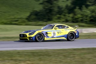 #39 Mercedes-AMG GT4 of Chris Cagnazzi, RENNtech Motorsports, GT America Powered by AWS, GT4, Virginia International Raceway, Alton, VA, June 2021. | Brian Cleary/SRO
