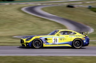 #39 Mercedes-AMG GT4 of Chris Cagnazzi, RENNtech Motorsports, GT America Powered by AWS, GT4, Virginia International Raceway, Alton, VA, June 2021. | Brian Cleary/SRO