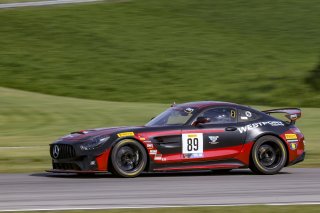 #89 Mercedes-AMG GT4 of Ross Chouest, RENNtech Motorsports, GT America Powered by AWS, GT4, SRO America, Virginia International Raceway, Alton, VA, June 2021. | Brian Cleary/SRO