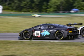 #88 Lamborghini Huracan GT3 of Jason Harward, Zelus Motorsports, GT America Powered by AWS, SRO3, Virginia International Raceway, Alton, VA, June 2021. | Brian Cleary/SRO