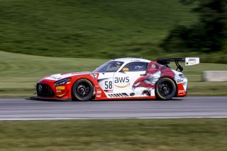 #58 Mercedes-AMG GT3 of CJ Moses, DXDT Racing, GT America Powered by AWS, SRO3, SRO America, Virginia International Raceway, Alton, VA, June 2021. | Brian Cleary/SRO