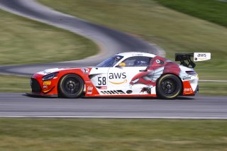 #58 Mercedes-AMG GT3 of CJ Moses, DXDT Racing, GT America Powered by AWS, SRO3, SRO America, Virginia International Raceway, Alton, VA, June 2021. | Brian Cleary/SRO