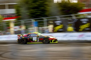#120 Porsche 718 Cayman GT4 CS MR of Adam Adelson, Premier Racing, GT America Powered by AWS, GT4, SRO America, GT America, Nashville, TN, Aug 2021. | Brian Cleary/SRO