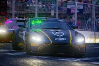 #25 Aston Martin Vantage AMR GT4 of Gray Newell, Heart of Racing, GT America Powered by AWS, GT4, SRO America, GT America, Nashville, TN, Aug 2021.
 | Brian Cleary/SRO