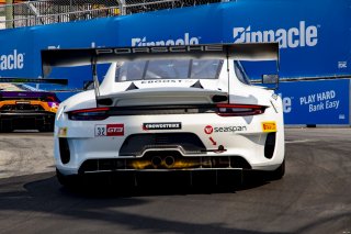 #32 Porsche 911 GT3R (991.2) of Kyle Washington, GMG Racing, GT America Powered by AWS, SRO3, SRO America, Music City Grand Prix, Nashville, TN, Aug 2021. | Brian Cleary/SRO