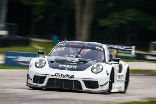 #32 Porsche 911 GT3R (991.2) of Kyle Washington, GMG Racing, GT America Powered by AWS, SRO3, SRO America, Road America, Elkhart Lake, WI, Aug 2021. | Sarah Weeks/SRO             