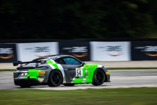 #54 Porsche Cayman GT4 CS MR of Tim Pappas, GT America powered by AWS, GT4, SRO America, Road America, Elkhart Lake, WI, August 2021. | Fabian Lagunas/SRO