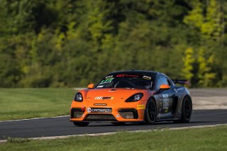 #619 Porsche 718 Cayman GT4 CS MR of Alain Stad, Stephen Cameron Racing, GT America Powered by AWS, GT4, Road America, Elkhart Lake, WI, Aug 2021. | Fabian Lagunas/SRO