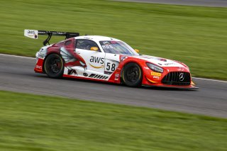 #58 Mercedes-AMG GT3 of CJ Moses, DXDT Racing, GT America Powered by AWS, SRO3, Indianapolis Motor Speedway, Indianapolis, IN, USA, October 2021 | Bob Chapman/SRO