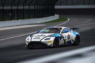 #2 Aston Martin Vantage AMR GT4 of Jason Bell, GMG Racing, GT America Powered by AWS, GT4, SRO, Indianapolis Motor Speedway, Indianapolis, IN, USA, October 2021 | Fabian Lagunas/SRO