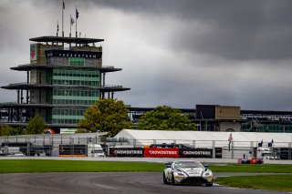 #2 Aston Martin Vantage AMR GT4 of Jason Bell, GMG Racing, GT America Powered by AWS, GT4, SRO, Indianapolis Motor Speedway, Indianapolis, IN, USA, October 2021
 | Brian Cleary/SRO