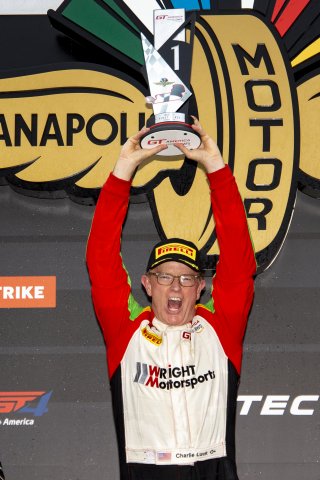 #45 Porsche 911 GT3-R of Charlie Luck, Wright Motorsports, GT America Powered by AWS, SRO3-M, SRO America, Indianapolis Motor Speedway, Indianapolis, IN, USA, October 2021 | Brian Cleary/SRO