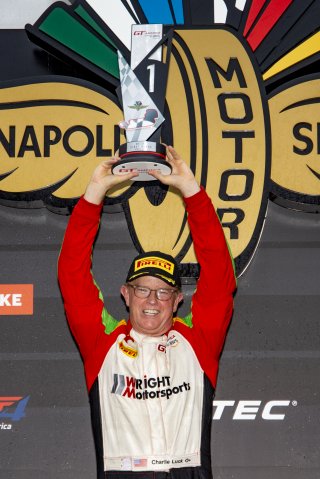 #45 Porsche 911 GT3-R of Charlie Luck, Wright Motorsports, GT America Powered by AWS, SRO3-M, SRO America, Indianapolis Motor Speedway, Indianapolis, IN, USA, October 2021 | Brian Cleary/SRO