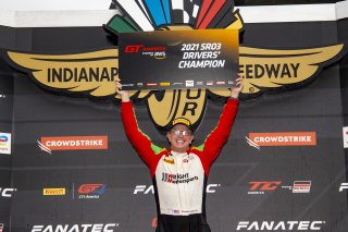 #45 Porsche 911 GT3-R of Charlie Luck, Wright Motorsports, GT America Powered by AWS, SRO3-M, SRO America, Indianapolis Motor Speedway, Indianapolis, IN, USA, October 2021 | Brian Cleary/SRO