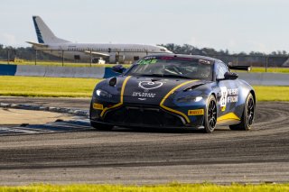 #25 Aston Martin Vantage AMR GT4 of Gray Newell, Heart of Racing, GT America Powered by AWS, GT4, SRO America, Sebring International Raceway, Sebring, FL, September 2021.
 | Brian Cleary/SRO
