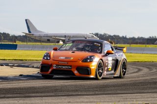 #619 Porsche 718 Cayman GT4 CS MR of Alain Stad, Stephen Cameron Racing, GT America Powered by AWS, GT4, Sebring International Raceway, Sebring, FL, September 2021. | Brian Cleary/SRO