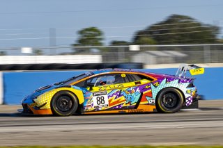 #88 Lamborghini Huracan GT3 of Jason Harward, Zelus Motorsports, GT America Powered by AWS, SRO3, SRO America, Sebring International Raceway, Sebring, FL, September 2021. | Brian Cleary/SRO