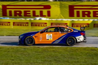 #119 BMW M4 GT4 of Sean Quinlan, Stephen Cameron Racing, GT America Powered by AWS, GT4, SRO America, Sebring International Raceway, Sebring, FL, September 2021.
 | Brian Cleary/SRO
