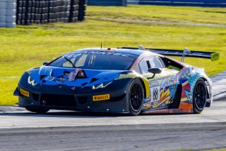 #88 Lamborghini Huracan GT3 of Jason Harward, Zelus Motorsports, GT America Powered by AWS, SRO3, SRO America, Sebring International Raceway, Sebring, FL, September 2021. | Brian Cleary/SRO