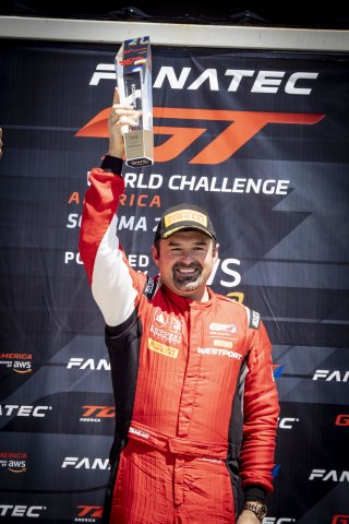 #50 Aston Martin Vantage GT4 of Ross Chouest, Chouest Povoledo Racing, GT America Powered by AWS, GT4, SRO America, Sonoma Raceway, Sonoma, CA, April  2022.
 | Brian Cleary/SRO