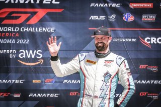 #88 Lamborghini Huracan GT3 of Jason Harward, Zelus Motorsports, GT America Powered by AWS, SRO3, SRO America, Sonoma Raceway, Sonoma, CA, April  2022.
 | Brian Cleary/SRO