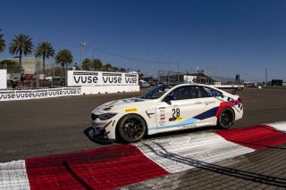 #28 BMW M4 GT4 of Rick Uhler, SRQ Motorsports, GT America Powered by AWS, GT4, SRO America, GT America, Grand Prix of St. Petersburg, St. Petersburg, FL, February 2022.
 | Brian Cleary/SRO