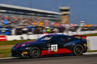 #50 Aston Martin Vantage GT4 of Ross Chouest, Chouest Povoledo Racing, GT America Powered by AWS, GT4, SRO America, GT America, Grand Prix of St. Petersburg, St. Petersburg, FL, February 2022.
 | James Lietz/SRO
