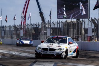 #22 BMW M4 GT4 of Marko Radisic, SRQ Motorsports, GT America Powered by AWS, GT4, \SRO America, GT America, Grand Prix of St. Petersburg, St. Petersburg, FL, February 2022.
 | Brian Cleary/SRO