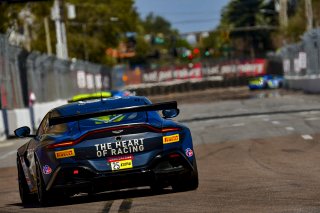 #25 Aston Martin Vantage GT4 of Gray Newell, Heart of Racing Team, GT America Powered by AWS, GT4, SRO America, GT America, Grand Prix of St. Petersburg, St. Petersburg, FL, February 2022.
 | James Lietz/SRO