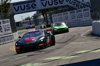 #50 Aston Martin Vantage GT4 of Ross Chouest, Chouest Povoledo Racing, GT America Powered by AWS, GT4, SRO America, GT America, Grand Prix of St. Petersburg, St. Petersburg, FL, February 2022.
 | James Lietz/SRO
