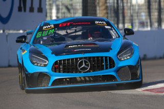 #79 Mercedes-AMG GT4 of Chris Gumprecht, RENNtech Motorsports, GT America Powered by AWS, GT4, SRO America, GT America, Grand Prix of St. Petersburg, St. Petersburg, FL, February 2022.
 | Brian Cleary/SRO