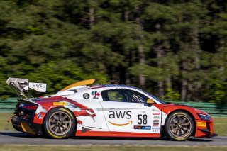 #58 Audi R8 LMS GT2 of CJ Moses, GMG Racing, GT America Powered by AWS, GT2, SRO America, VIR, Virginia International Rcaeway, Alton, Virginia, June 2022.
 | Brian Cleary/SRO