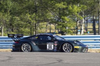 #00 Porsche 911 GT3R of PJ Hyett, Team Hardpoint, GT America Powered by AWS, SRO3, SRO America, Watkins Glen International raceway, Watkins Glen, NY, July 2022..
 | SRO Motorsports Group