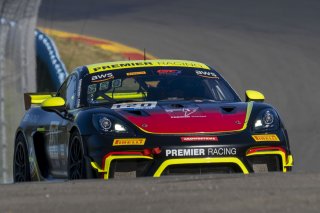 #120 Porsche 718 Cayman GT4 RS Clubsport of Adam Adelson, Premier Racing, GT America Powered by AWS, GT4, SRO America, Watkins Glen International raceway, Watkins Glen, NY, July 2022..
 | SRO Motorsports Group