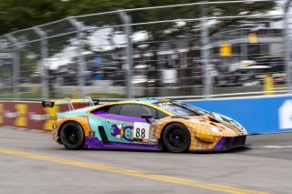 #88 Lamborghini Huracan GT3 of Jason Harward, Zelus Motorsports, GT America Powered by AWS, SRO3, SRO America, Nashville street course, Nashville, TN, August 2022, Watkins Glen, NY, July 2022..\
 | Brian Cleary/SRO