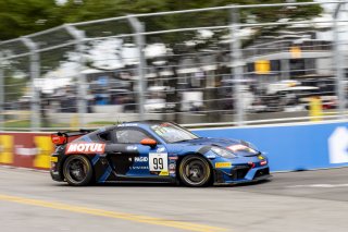 #99 Porsche 718 Cayman GT4 RS Clubsport of Robb Holland, Rotek Racing, GT America Powered by AWS, GT4, SRO America, Nashville street course, Nashville, TN, August 2022, Watkins Glen, NY, July 2022..
 | Brian Cleary/SRO