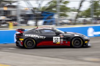 #50 Aston Martin Vantage GT4 of Ross Chouest, Chouest Povoledo Racing, GT America Powered by AWS, GT4, SRO America, Nashville street course, Nashville, TN, August 2022, Watkins Glen, NY, July 2022..
 | Brian Cleary/SRO