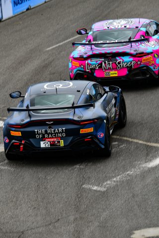 #25 Aston Martin Vantage GT4 of Gray Newell, Heart of Racing Team, GT America Powered by AWS, GT4, SRO America, Music City Grand Prix, Nashville, Tennesee, August 2022.
 | Fred Hardy | SRO