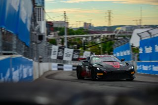 #50 Aston Martin Vantage GT4 of Ross Chouest, Chouest Povoledo Racing, GT America Powered by AWS, GT4, SRO America, Music City Grand Prix, Nashville, Tennesee, August 2022.
 | Fred Hardy | SRO
