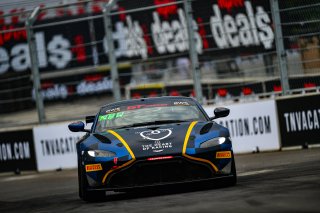 #25 Aston Martin Vantage GT4 of Gray Newell, Heart of Racing Team, GT America Powered by AWS, GT4, SRO America, Music City Grand Prix, Nashville, Tennesee, August 2022.
 | Fred Hardy | SRO