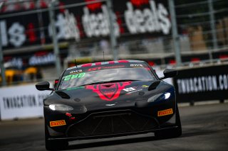 #50 Aston Martin Vantage GT4 of Ross Chouest, Chouest Povoledo Racing, GT America Powered by AWS, GT4, SRO America, Music City Grand Prix, Nashville, Tennesee, August 2022.
 | Fred Hardy | SRO
