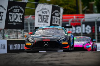 #63 Mercedes-AMG GT3 of David Askew, DXDT Racing, GT America Powered by AWS, SRO3, SRO America, Music City Grand Prix, Nashville, Tennesee, August 2022.
 | Fred Hardy | SRO