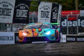 #88 Lamborghini Huracan GT3 of Jason Harward, Zelus Motorsports, GT America Powered by AWS, SRO3, SRO America, Music City Grand Prix, Nashville, Tennesee, August 2022.
 | Fred Hardy | SRO